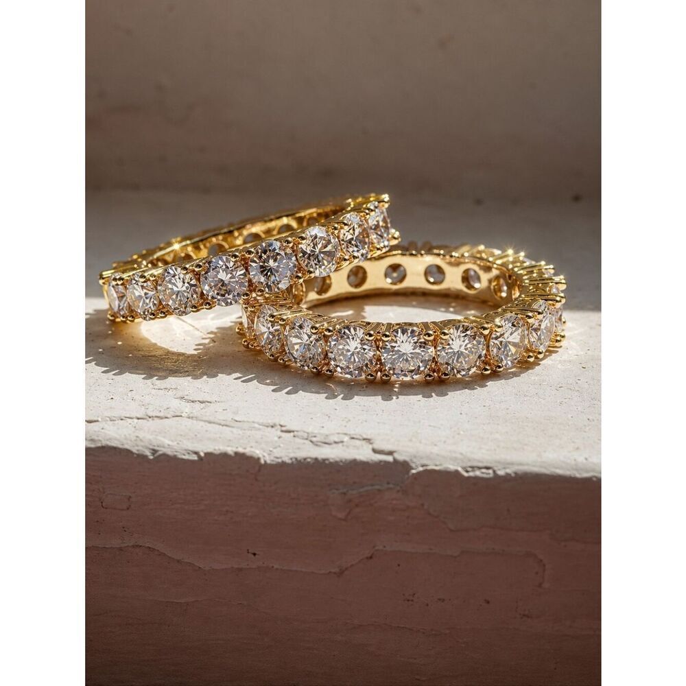 14k Gp Men's Eternity Band Ring